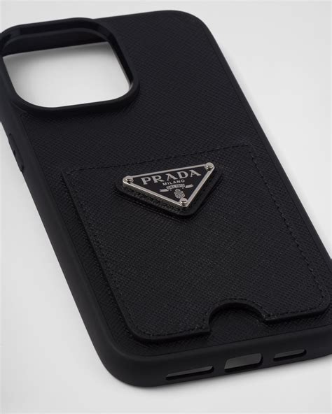 prada 14 pro max case|Black Saffiano Leather Cover For Iphone 14 Pro Max .